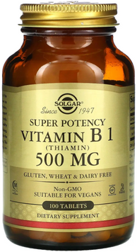 Solgar Vitamin B1 (Солгар Вітамін B1 тіамін),500 мг 100 таблеток 1067332 фото