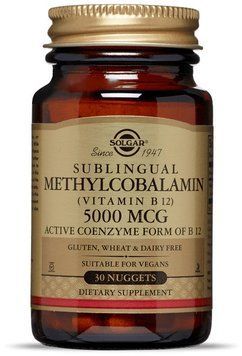 Solgar Methylcobalamin (Vitamin B12) 5000 mcg (Солгар сублінгвальний метилкобаламін (вітамін В12)), 30 капсул 498694 фото