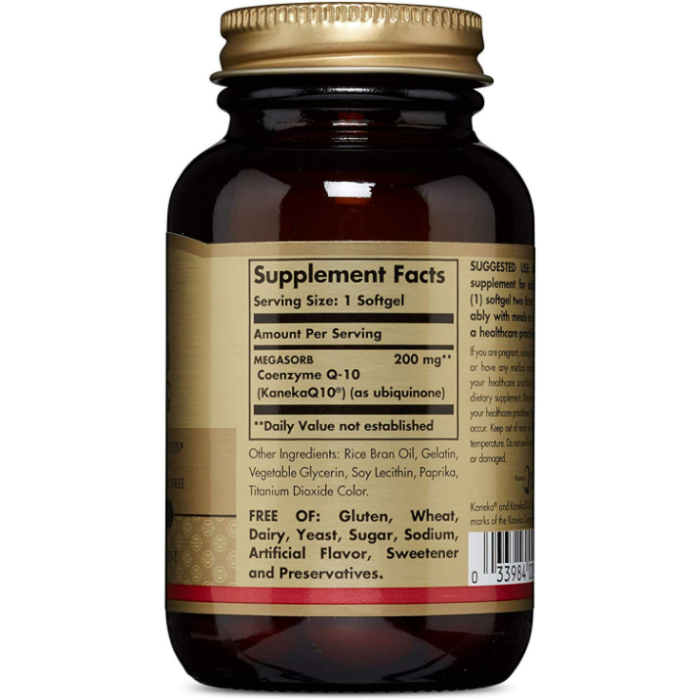Solgar CoQ-10 200 mg (Солгар Коензим Q10), 60 капсул