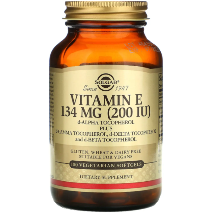 Solgar Vitamin E 200 МЕ (Солгар Вітамін Е натуральний), 100 веганських капсул