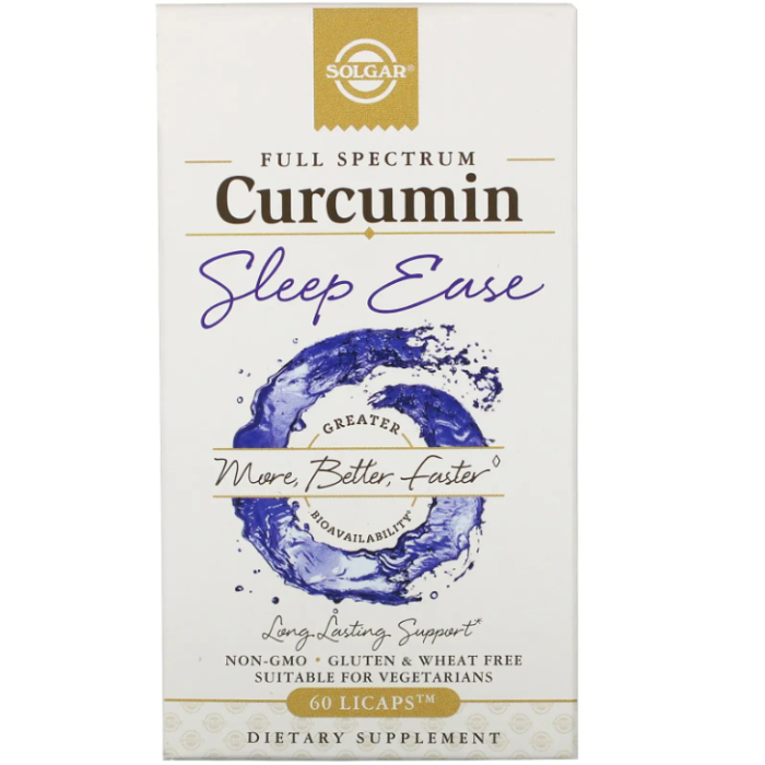 Solgar Full Spectrum Curcumin Sleep Ease (Солгар Куркумін повного спектра для сну), 60 капсул
