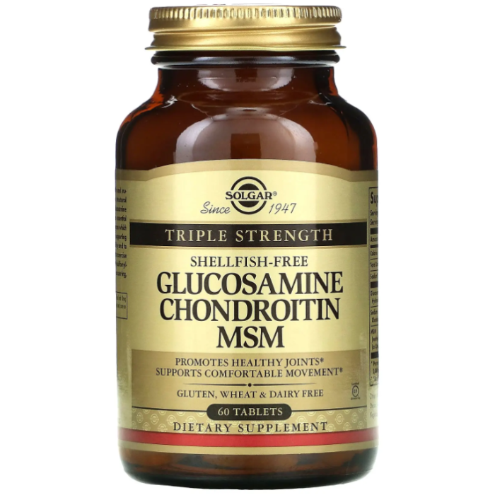 Solgar Glucosamine Chondroitin MSM (Солгар Глюкозамин Хондроитин и МСМ тройная сила), 60 таблеток
