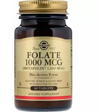 Folate Solgar Metafolin Фолієва кислота 1000 mcg 60 Tab