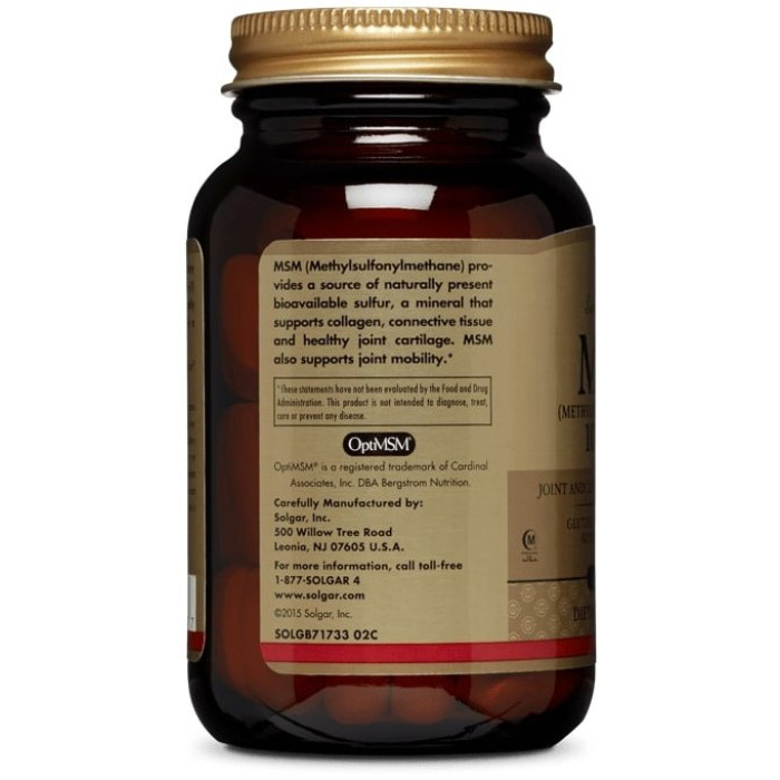 Solgar MSM 1000 mg (Солгар Метилсульфонілметан), 120 таблеток