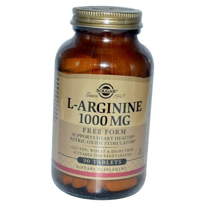 Solgar L-Arginine (Солгар L-Аргінін), 1000 mg, 90 таблеток