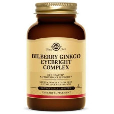 Solgar Bilberry Ginkgo Eyebright Complex Plus Lutein (Солгар Комплекс Черника, Гинкго, Очанка), 60 капсул