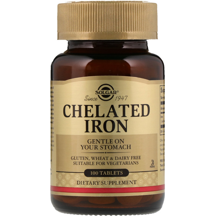 Solgar Chelated Iron (Солгар Хелат железа), 100 таблеток