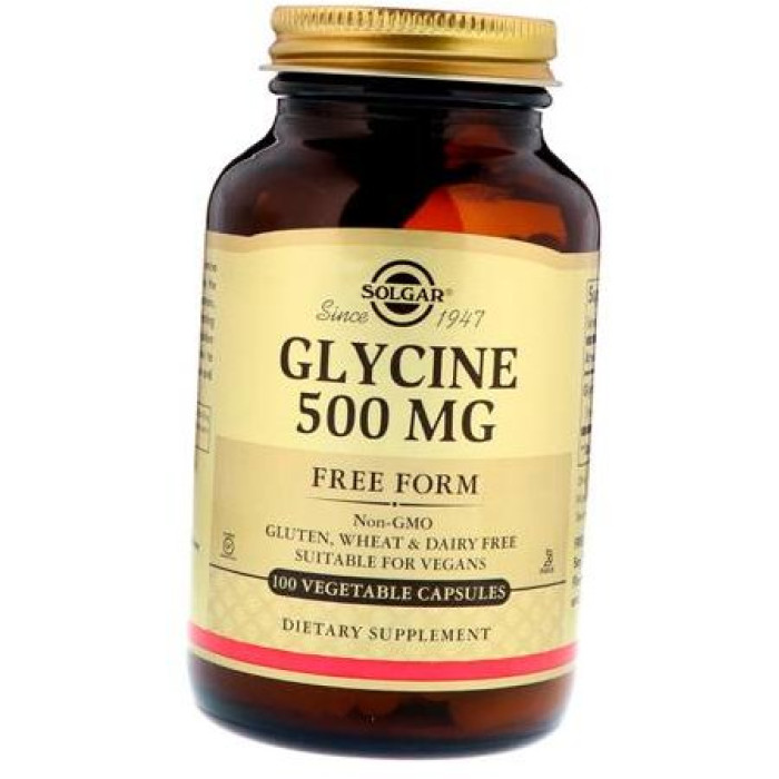 Solgar Glycine 500 mg (Солгар Гліцин), 100 веганських капсул