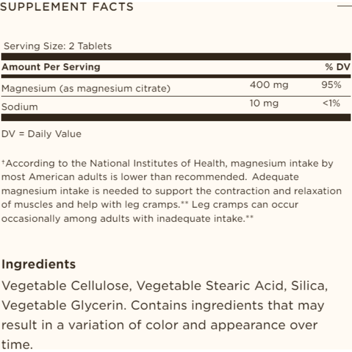 Solgar Magnesium Citrate (Солгар Магния цитрат) 120 таблеток