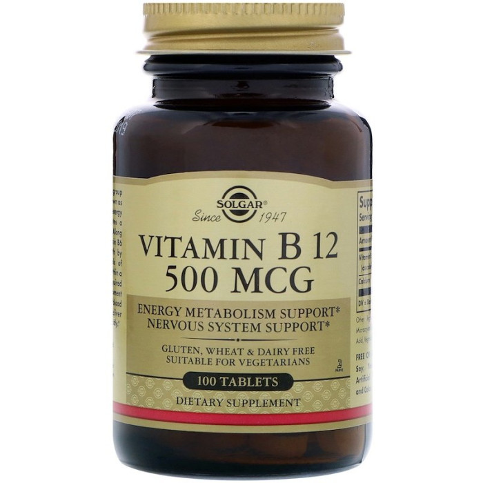 Solgar Vitamin B12 (Солгар Витамин В12), 500 мкг, 100 таблеток