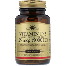 Solgar Natural Vitamin D3 (Cholecalciferol) 1000 IU (Солгар Натуральний вітамін D3 (холекальциферол)),25 mcg 100 капсул