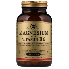 Solgar Magnesium, with Vitamin B6 (Солгар Магний, витамин В6) , 250 таблеток