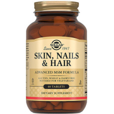 Solgar Skin, Nails & Hair, Advanced MSM Formula (Солгар Шкіра, нігті та волосся, розширена формула з метилсульфонілметаном), 60 таблеток