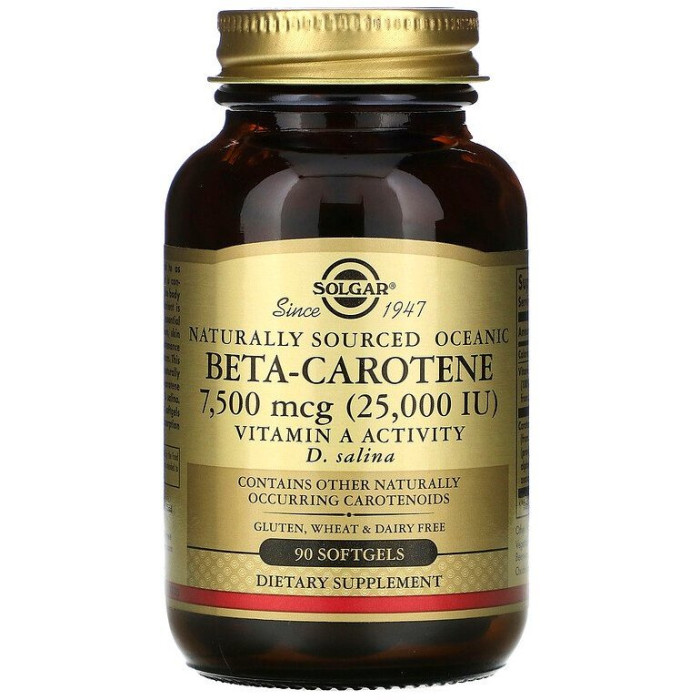 Solgar Beta-Carotene, 25,000 IU(Солгар Бета каротин), 90 капсул