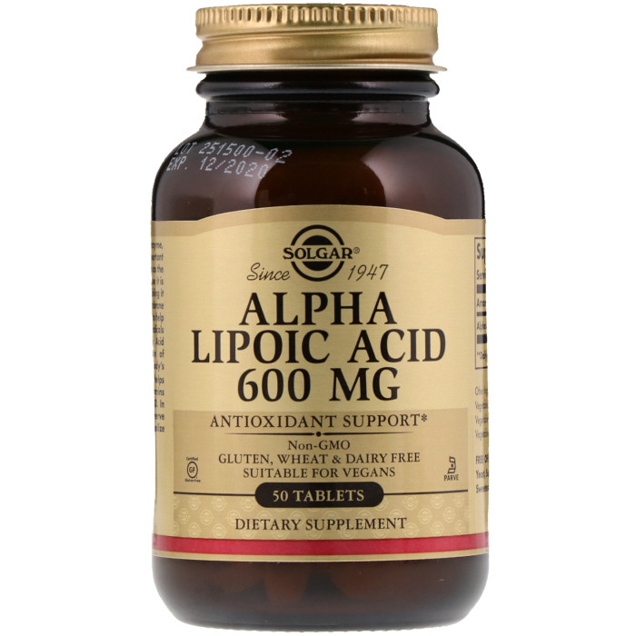 Solgar Alpha Lipoic Acid 600 mg (Солгар Альфа-липоевая кислота), 60 таблеток