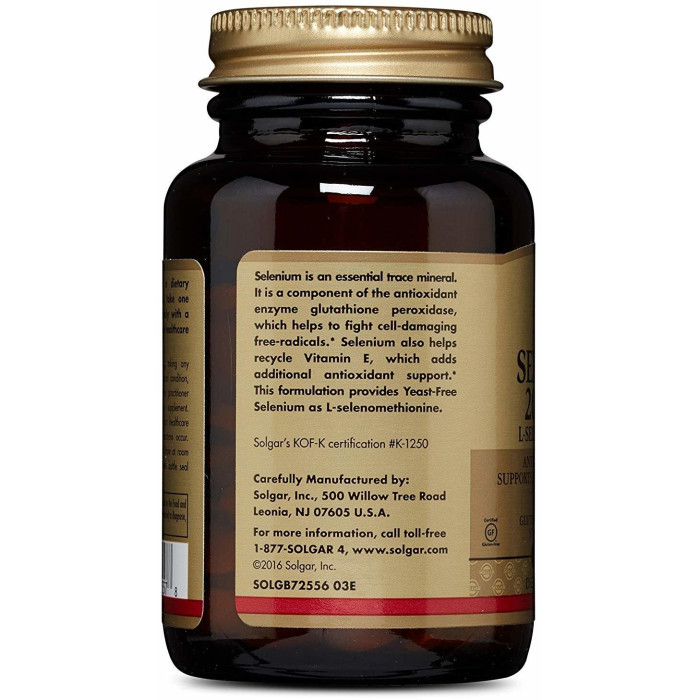 Solgar Selenium, Yeast-Free, (Солгар Селен, бездрожжевой), 200 mcg 100 таблеток
