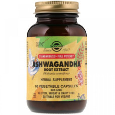 Solgar Ashwagandha Root Extract (Солгар Ашваганда), 60 веганських капсул