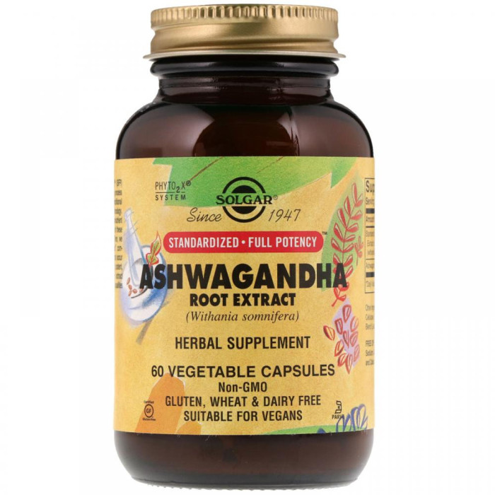 Solgar Ashwagandha Root Extract (Солгар Ашваганда), 60 веганських капсул