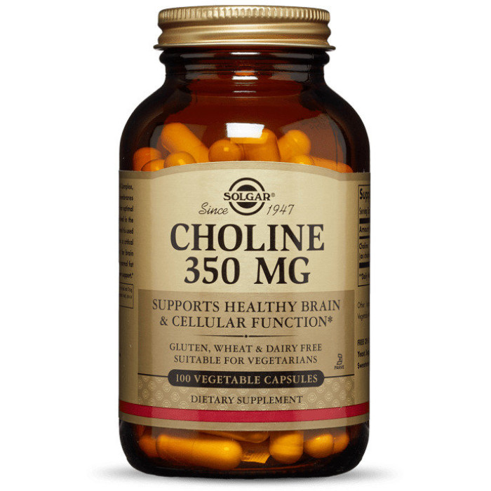 Solgar Choline 350 mg (Солгар Холін),100 веганських капсул