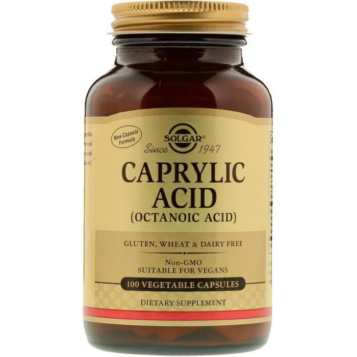 Solgar Caprylic Acid (Солгар Каприлова кислота), 100 веганських капсул