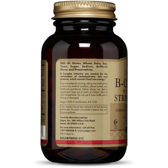 Solgar B-Complex with Vitamin C Stress Formula(Солгар Комплекс вітамінів В+С стрес формула), 100 таблеток