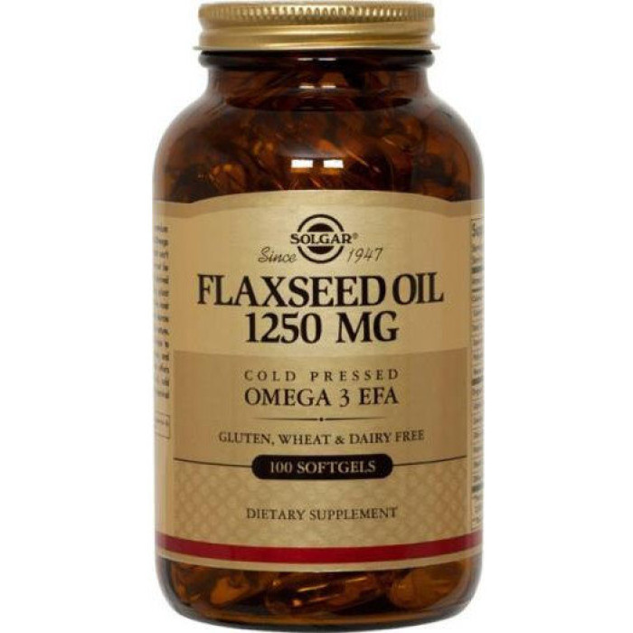 Solgar Flaxseed Oil 1250 mg (Солгар Олія насіння льону), 100 капсул