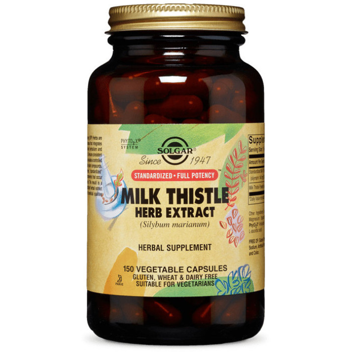 Solgar Milk Thistle Herb Extract (Солгар Екстракт Розторопші), 150 веганських капсул