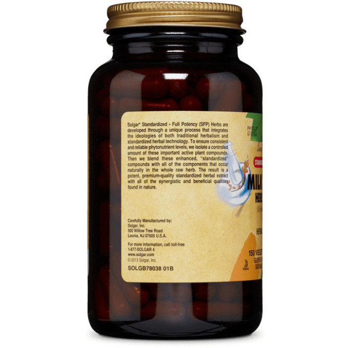 Solgar Milk Thistle Herb Extract (Солгар Екстракт Розторопші), 150 веганських капсул