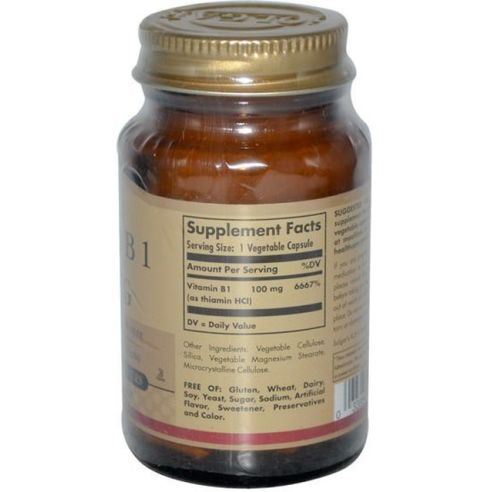 Solgar Vitamin B1 (Солгар Витамин B1 тиамин),100 мг 100 таблеток