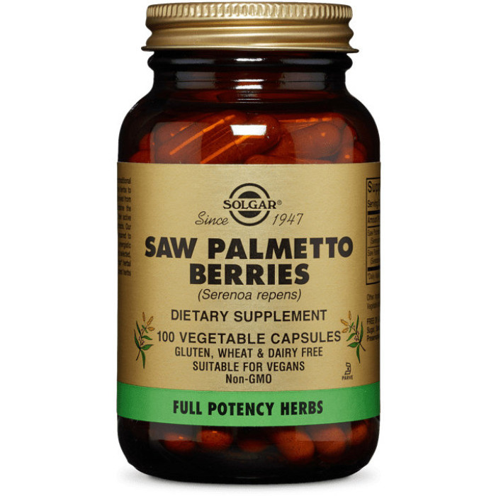 Solgar Saw Palmetto Berries (Солгар Ягоди сереноа), 100 веганських капсул