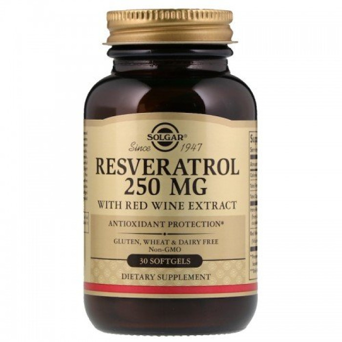 Solgar Resveratrol 250 mg (Солгар Ресвератрол), 30 капсул