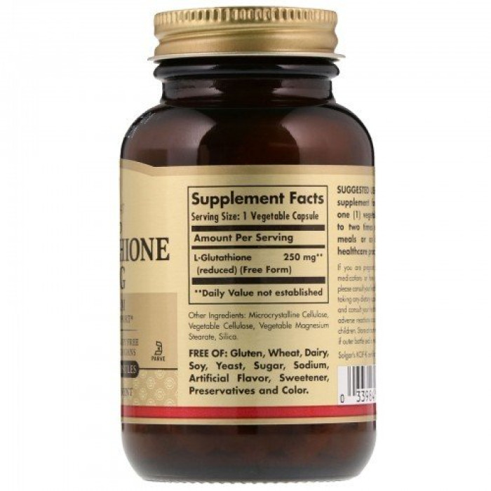 Solgar Reduced L-Glutathione (Солгар Глутатион пониженный), 30 веганских капсул