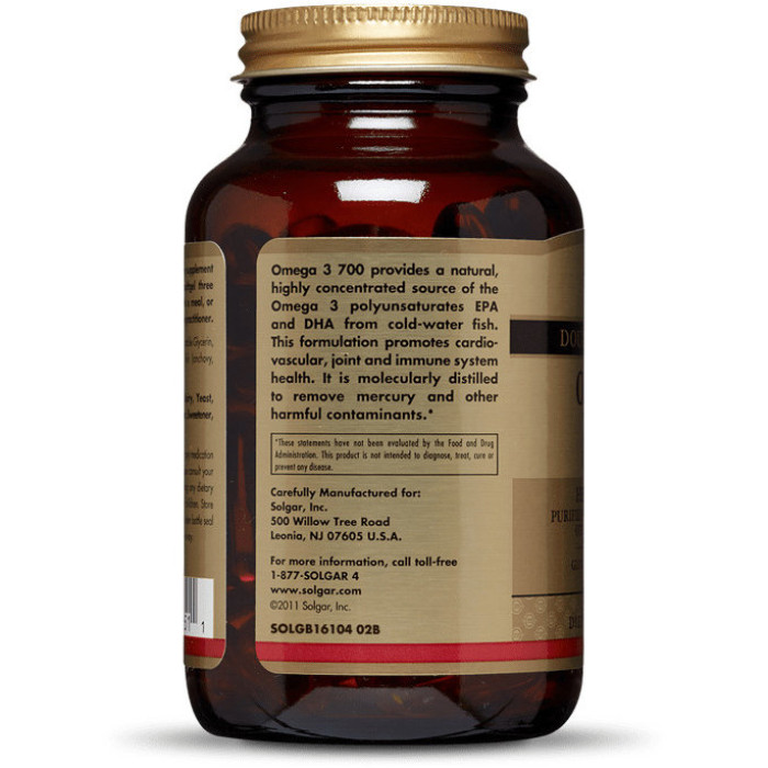 Solgar Omega-3 700 mg EPA & DHA (Солгар Омега-3 700 мг ЕПК і ДГК), 30 капсул