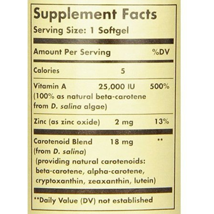 Solgar Oceanic Beta-Carotene 25,000 IU (Солгар Бета-каротин океанічний), 60 капсул