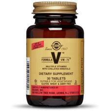 Solgar Formula V VM-75 Multiple Vitamins with Chelated Minerals (Солгар формула VM-75 Мультивітаміни та мінерали) 30 таблеток