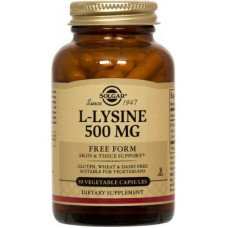 Solgar L-Lysine Free Form 500 mg (Солгар L-Лизин), 50 веганских капсул