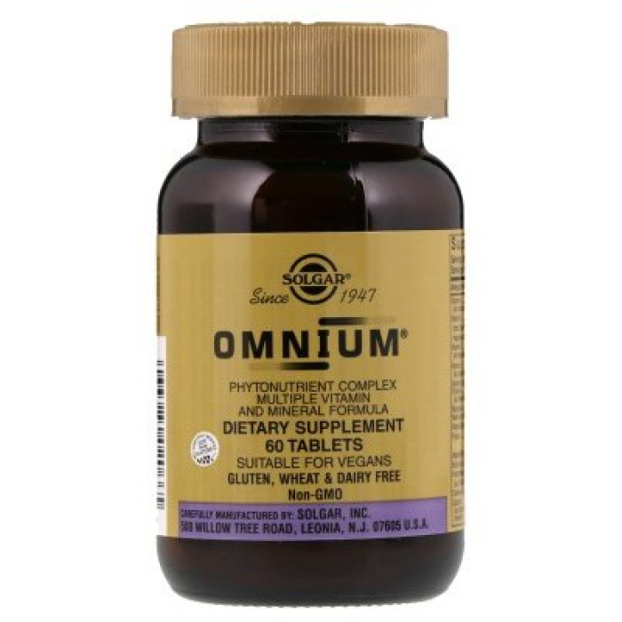 Solgar Omnium Phytonutrient Complex Multiple Vitamin and Mineral Formula (Солгар Омниум Витаминно-минеральный комплекс с железом), 60 таблеток