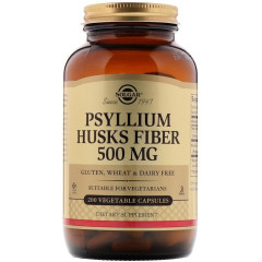 Solgar Psyllium Husks Fiber 500 mg (Солгар Псиліум), 200 веганських капсул