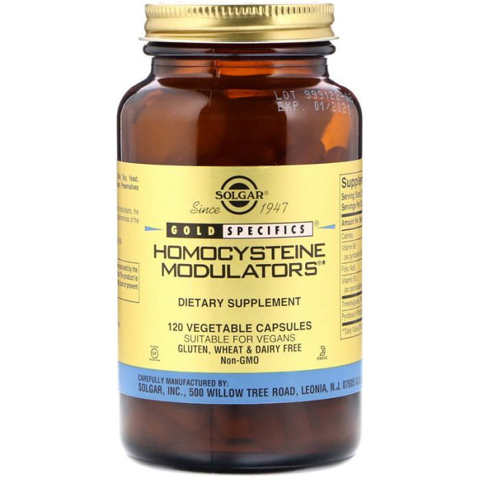 Solgar Gold Specifics Homocysteine Modulators (Солгар Гомоцистеїн модулятори), 120 веганських капсул