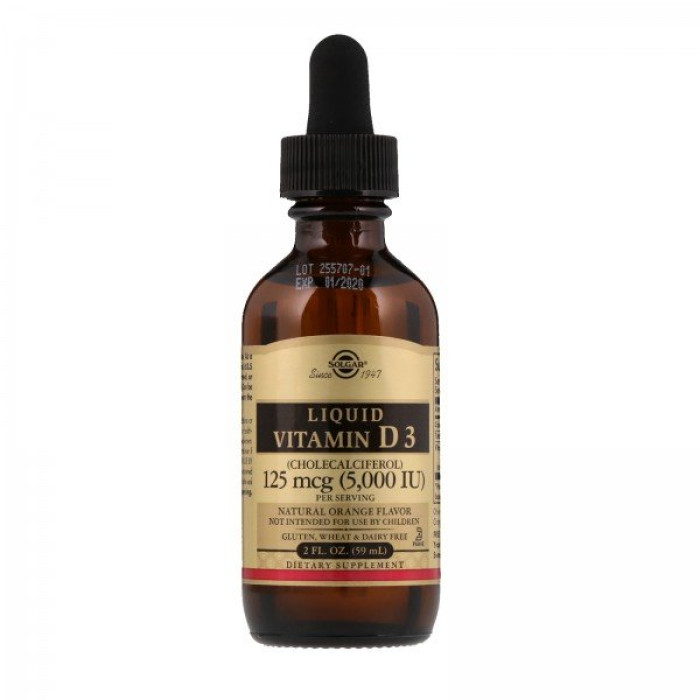 Solgar Liquid Vitamin D3 5000 Iu Natural Orange Flavor (Солгар Жидкий витамин D3), 59 мл