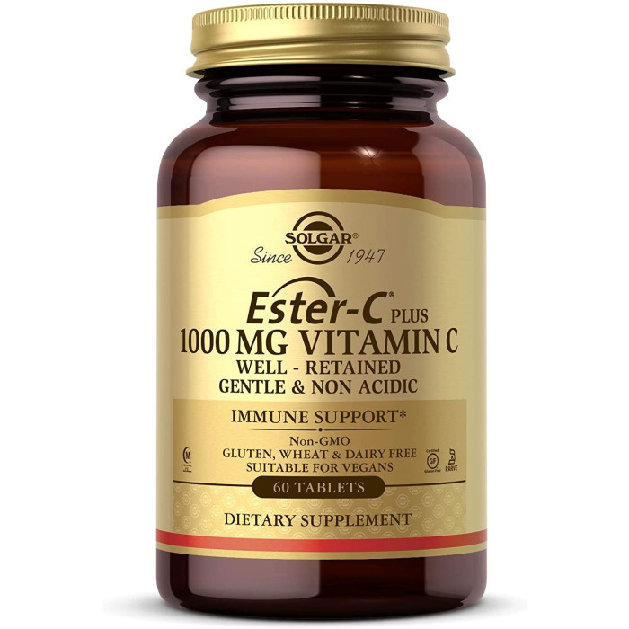 Solgar Ester-C Plus Vitamin C (Солгар Естер-С плюс Вітамін С) 1000 mg, 60 таблеток