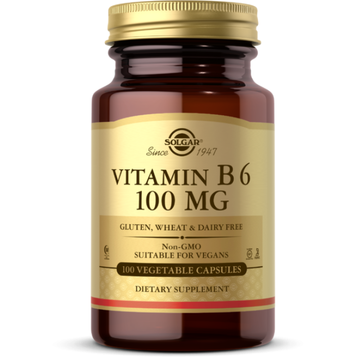 Solgar Vitamin B6 100 mg Солгар Витамин B6 100 веганских капсул