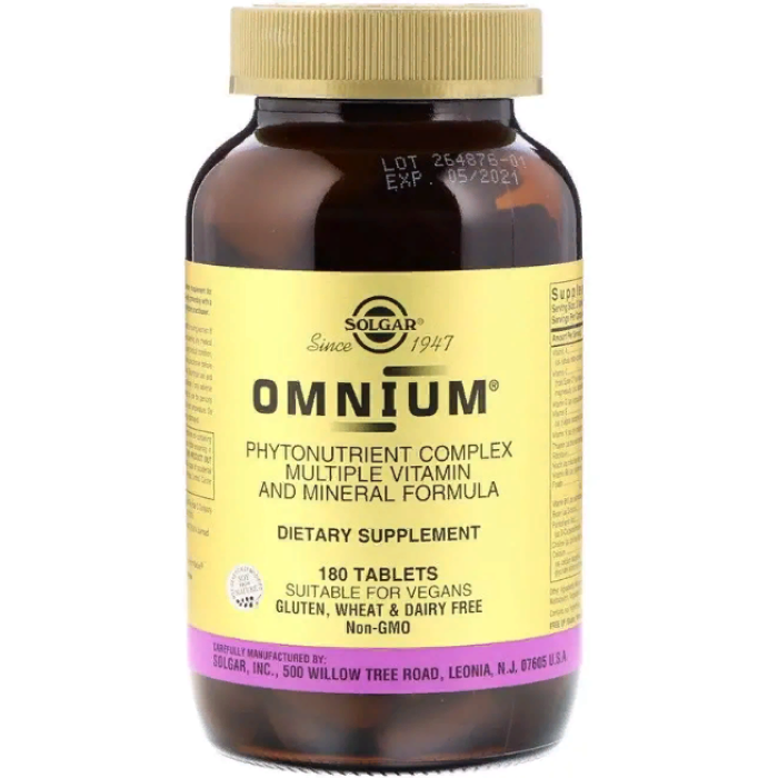 Solgar Omnium Phytonutrient-Rich Multiple Vitamin and Mineral Formula (Солгар Омніум Мультивітаміни та мінерали із залізом), 180 таблеток