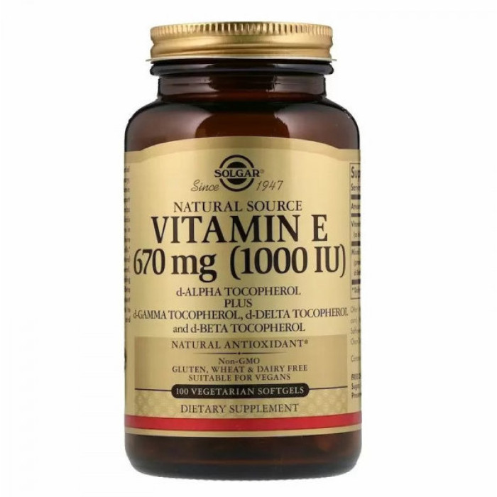 Solgar Vitamin E 670 mg 1000 IU (Солгар Вітамін Е), 100 таблеток