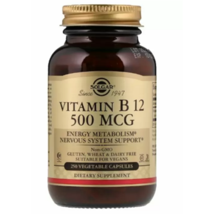 Solgar Vitamin B12 500 мкг (Солгар Витамин В12), 250 веганских капсул