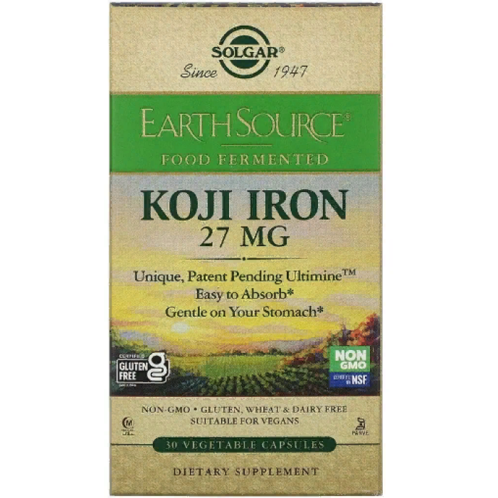 Solgar Koji Iron (Солгар Железо коджи ферментированное) 27 mg 30 капсул