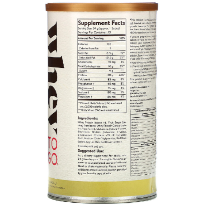Solgar Whey To Go (Солгар Сывороточный протеин, клубника), 453.5 г